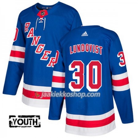 Lapsille NHL New York Rangers Pelipaita Henrik Lundqvist 30 Adidas 2017-2018 Sininen Authentic